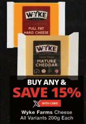 Checkers Wyke Farms Cheese All Variants 200g Each offer
