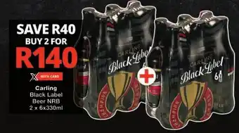 Checkers Carling Black Label Beer NRB 2 x 6x330ml offer