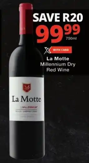 Checkers La Motte Millennium Dry Red Wine offer