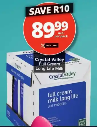 Checkers Crystal Valley Full Cream Long Life Milk offer