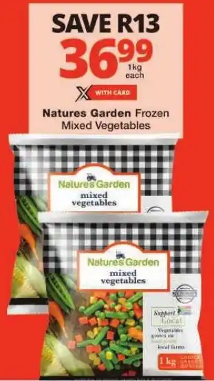 Checkers Natures Garden Frozen Mixed Vegetables offer