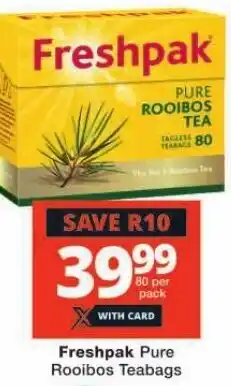 Checkers Freshpak Pure Rooibos Teabags offer