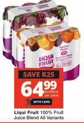 Checkers Liqui Fruit 100% Fruit Juice Blend All Variants offer