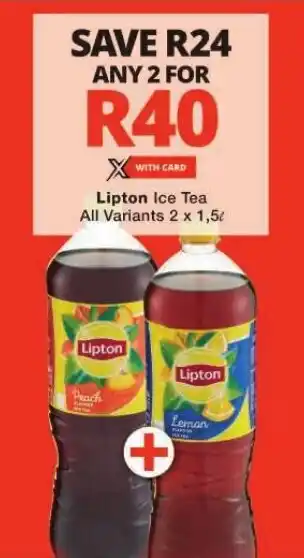 Checkers Lipton Ice Tea All Variants 2 x 1,5L offer