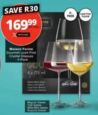 Checkers Maison Forine Gourmet Lead-Free Crystal Glasses offer