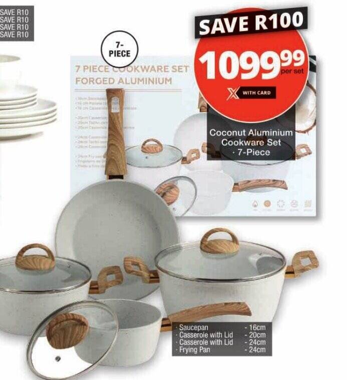 Coconut Aluminium Cookware Set -7-Piece offer at Checkers