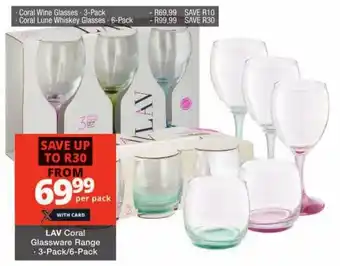 Checkers LAV Coral Glassware Range offer