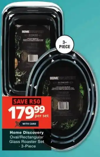 Home Discovery Oval/Rectangular Glass Roaster Set