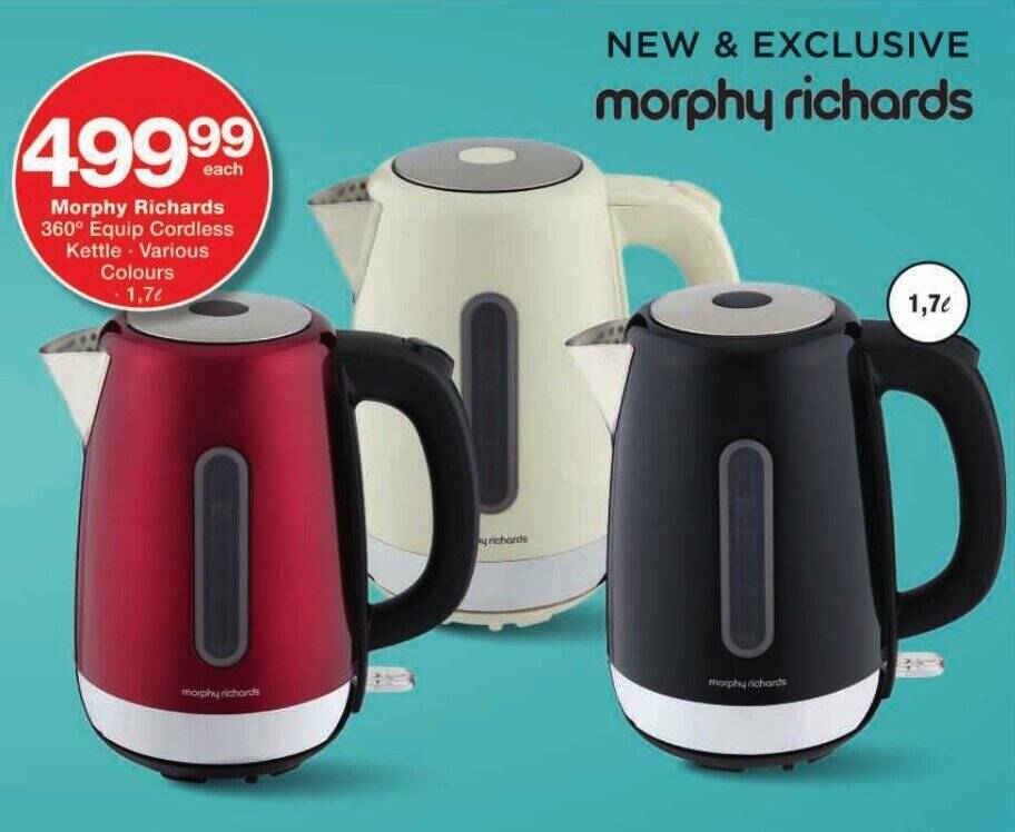 Morphy Richards 360° Equip Cordless Kettle Various Colours 1,7L offer