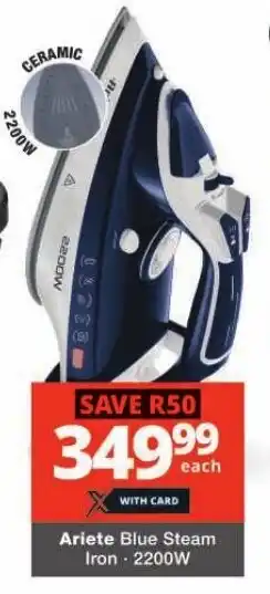 Checkers Ariete Blue Steam Iron - 2200W offer