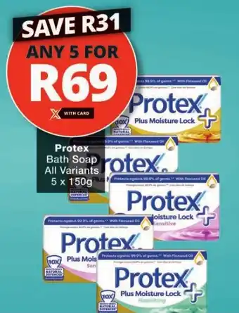 Checkers Protex Bath Soap All Variants 5 x 150g offer