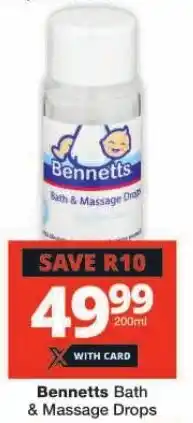 Checkers Bennetts Bath & Massage Drops offer