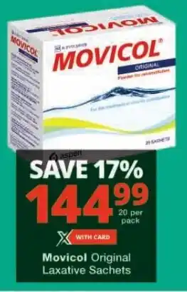 Checkers Movicol Original Laxative Sachets offer