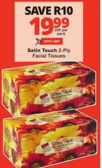 Checkers Satin Touch 2-Ply Facial Tissues offer