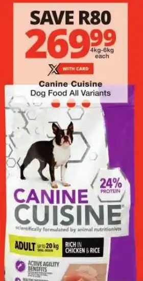 Checkers Canine Cuisine Dog Food All Variants offer