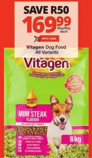 Checkers Vitagen Dog Food All Variants offer