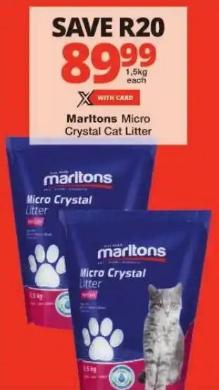 Checkers Marltons Micro Crystal Cat Litter offer