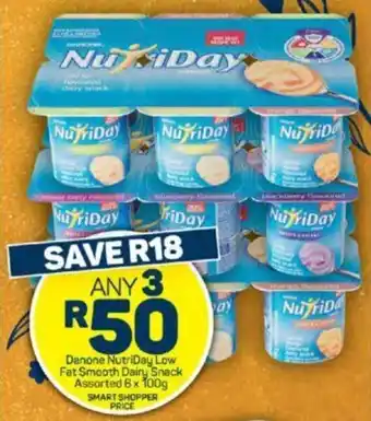 Pick n Pay Danone NutriDay Low Fat Smooth Dairy Snack Assorted 6x 100g offer