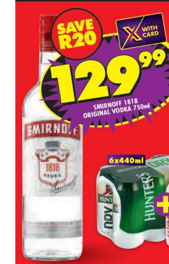 Shoprite Liquor Smirnoff 1818 Original Vodka 750ml offer