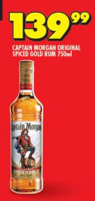 Shoprite Liquor Captain Morgan Original Spiced Gold Rum 750ml offer