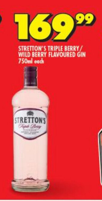 Shoprite Liquor Stretton's Triple Berry / Wild Berry Flavoured Gin 750ml each offer