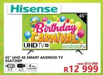 Tafelberg Furnishers Hisense - 65" UHD 4K Smart Android TV 65A7200F offer