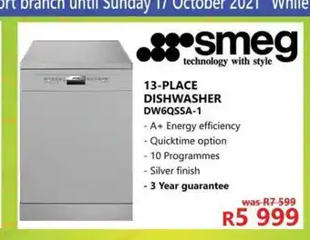 Smeg - 13-Place Dishwasher DW6WSSA-1