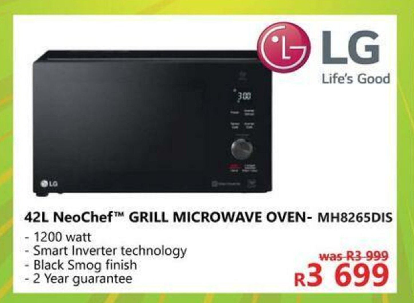 LG 42L NeoChef™ Grill Microwave Oven MH8265DIS offer at Tafelberg Furnishers