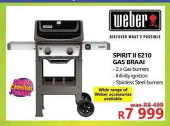 Tafelberg Furnishers Weber - Spirit II E210 Gas Braai offer