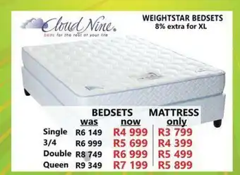 Tafelberg Furnishers Cloud Nine - Weightstar Bedsets Queen offer