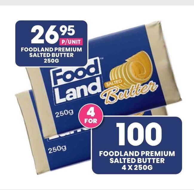 Foodland Premium Salted Butter 4 x 250g offer at Econo Foods