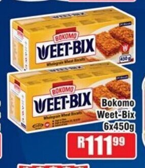 Devland Cash And Carry Bokomo Weet-Bix 6x450g offer
