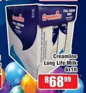 Devland Cash And Carry Creamline Long Life Milk 6x1lt offer
