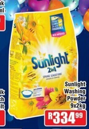 Devland Cash And Carry Sunlight Washing Powder 9x2kg offer