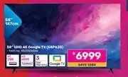 Game TCL 58(147cm) UHD 4K Google TV 58P635 offer