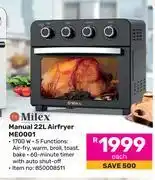 Game Milex Manual 22L Air Fryer ME0001 offer