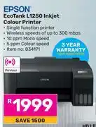 Game Epson Eco Tank L1250 Inkjet Colour Printer offer