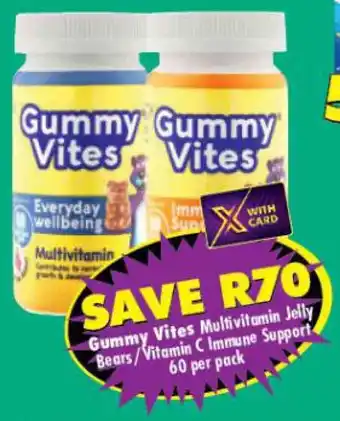 Shoprite Gummy Vites Multivitamin Jelly Bears/Vitamin C Immune Support 60 per pack offer