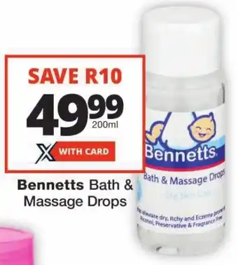 Checkers Bennetts Bath & Massage Drops offer