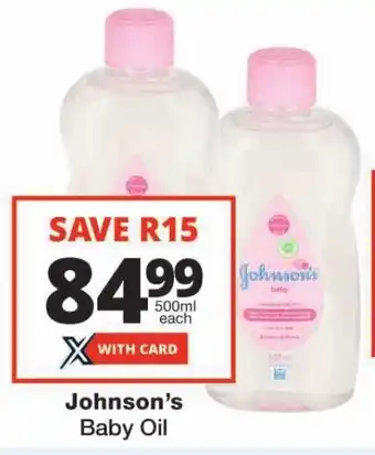 Checkers Johnson's Baby Oil offer