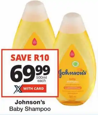 Checkers Johnson's Baby Shampoo offer