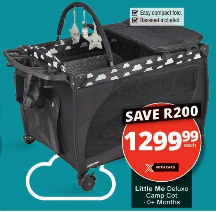 Little Me Deluxe Camp Cot 0+ Months offer at Checkers