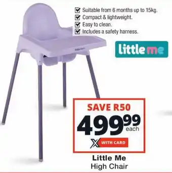 Checkers Little Me High Chair offer