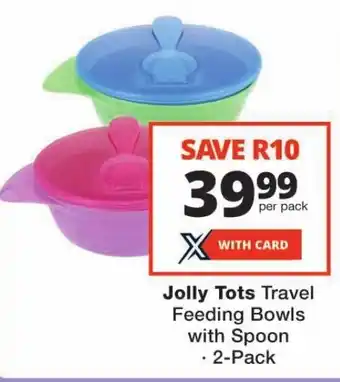 Checkers Jolly Tots Travel Feeding Bowls with Spoon offer