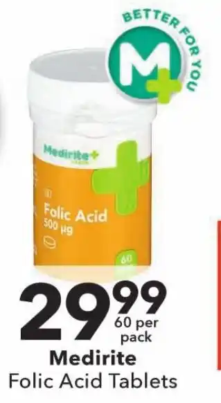 Checkers Medirite Folic Acid Tablets offer