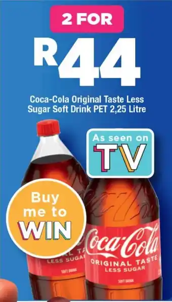 OK Foods Coca-Cola Original Taste Less Sugar Soft Drink PET 2,25 Litre offer