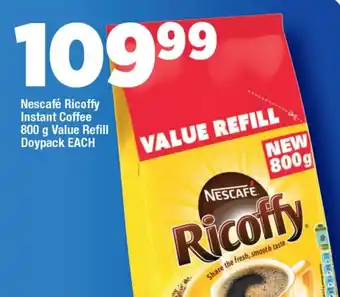 OK Foods Nescafé Ricoffy Instant Coffee 800 g Value Refill Doypack EACH offer