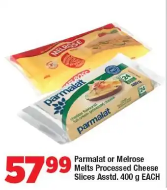 OK Foods Parmalat or Melrose Melts Processed Cheese Slices Asstd. 400 g EACH offer