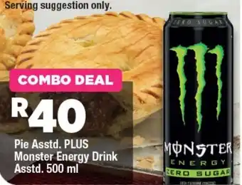 OK Foods Pie Asstd. PLUS Monster Energy Drink Asstd. 500 ml offer