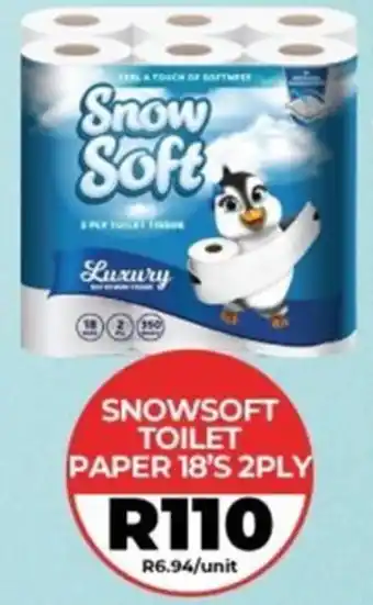 1UP SNOWSOFT TOILET PAPER 18'S 2PLY offer